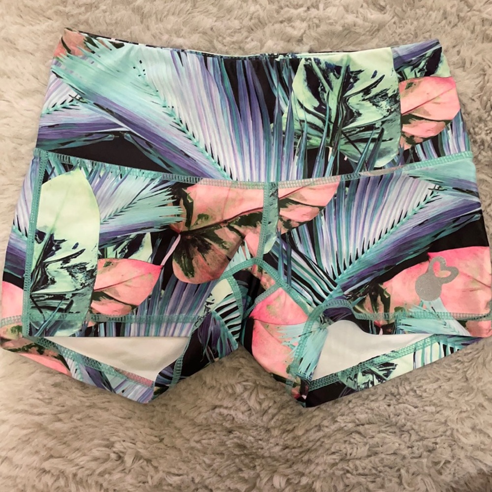 Women’s “Wild Palm” Athletic Shorts XS